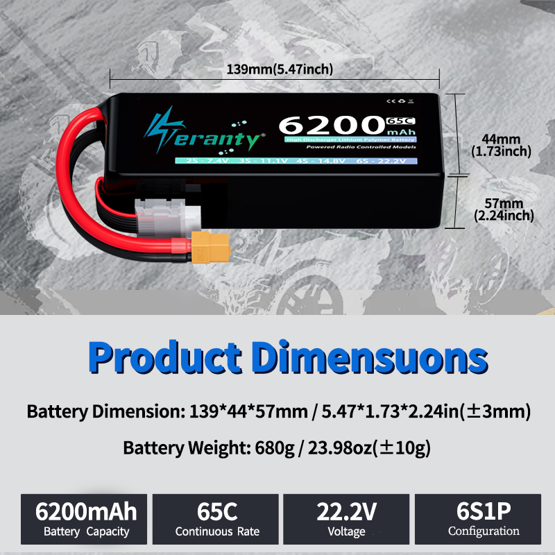 TERANTY 6S 6200mAh Lipo Batter - Drone Racing Battery recension och pris