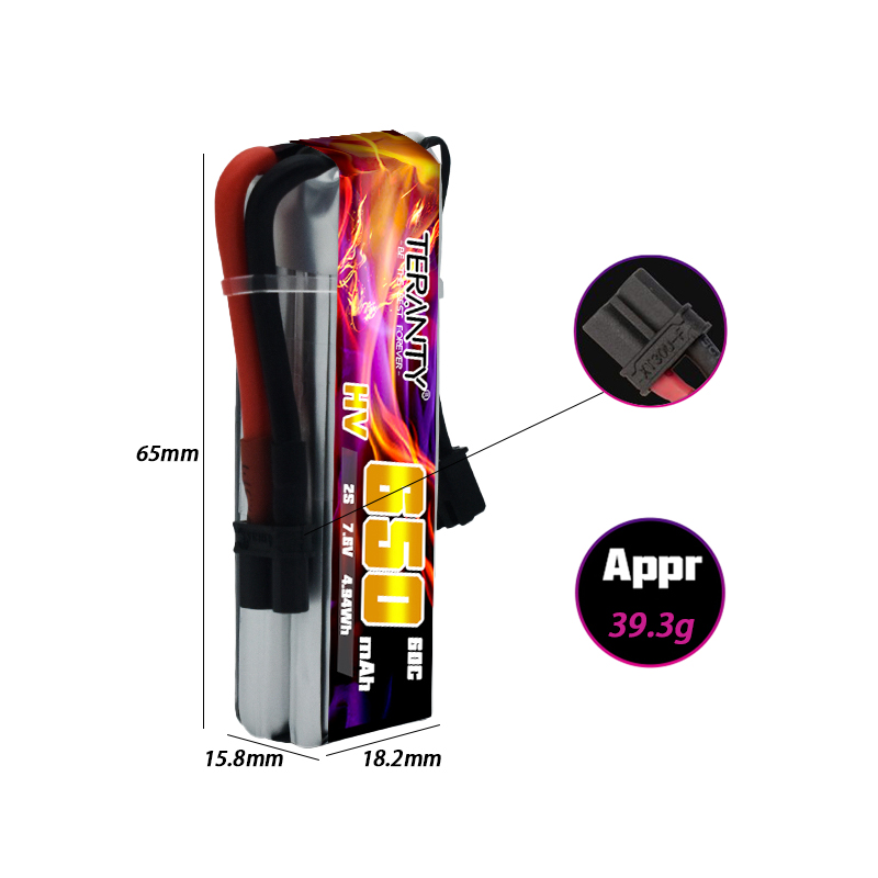 2/4/6/10PCS TERANTY 650mAh 2S  - Drone Racing Battery recension och pris
